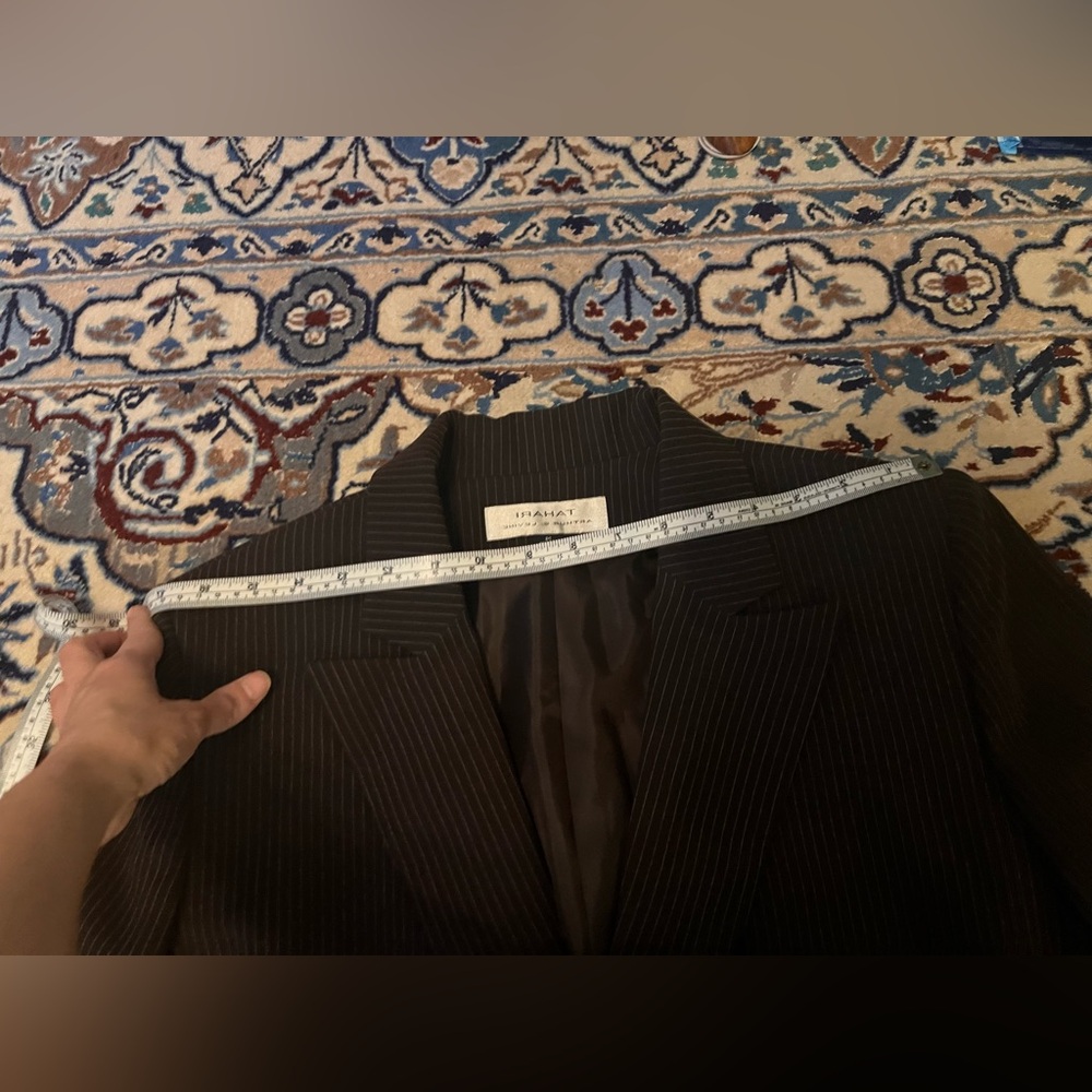 Tahari  Brown Pinstripe Pant Suit - Picture 9 of 10